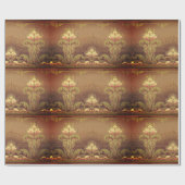 ビクトリアンフローラ焼エレガント花アールヌーボー ラッピングペーパー (フラット)