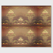 ビクトリアンフローラ焼エレガント花アールヌーボー ラッピングペーパー (フラット)