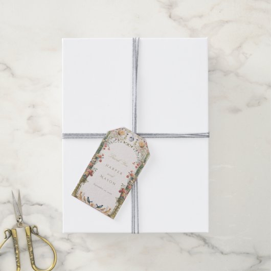 ビクトリアンフローラ結婚の感謝 ギフトタグ (より糸付き)