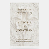 ビクトリアンフローラ結婚の歓迎サイン アクリルサイン (正面)