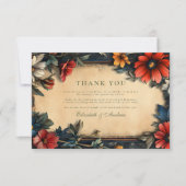 ビクトリアンフローラ結婚アールヌーボー サンキューカード (正面)
