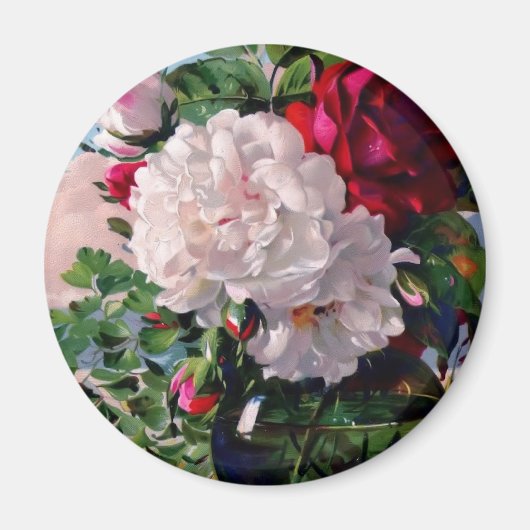 ビクトリアンフローラ花瓶勉強 マグネット (正面)