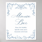 ビクトリアンフローラ華美ダスティブルーミモザバー標識 ポスター (正面)