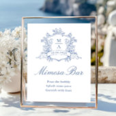 ビクトリアンフローラ華美ダスティブルーミモザバー標識 ポスター