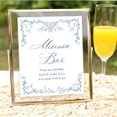 ビクトリアンフローラ華美ダスティブルーミモザバー標識 ポスター