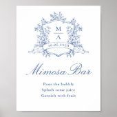 ビクトリアンフローラ華美ダスティブルーミモザバー標識 ポスター (正面)