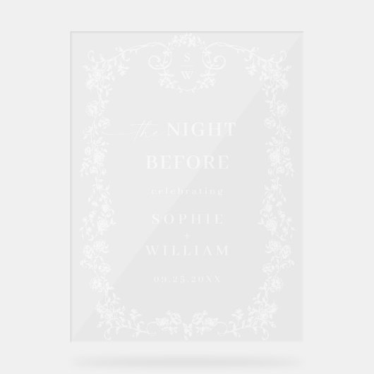 ビクトリアンフローラ華美リハーサルダイナーウェルカム アクリルサイン (正面)