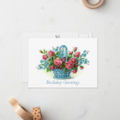 ビクトリアンフローラ誕生日はがき ノートカード (正面/裏面インサイチュ)