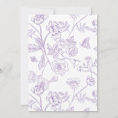 ビクトリアンフローラ100th誕生日パーティーラベンダー 招待状 (裏面)