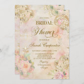 ビクトリアンブライダルシャワーガールヴィンテージ招待状 招待状 (正面/裏面)