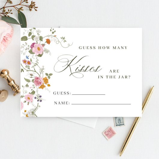 ビクトリアンブライダルシャワーゲームカード数 名刺