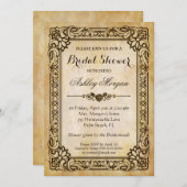 ビクトリアンブライダルシャワー-ヴィンテージアンティークフレーム 招待状 (正面/裏面)