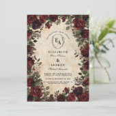 ビクトリアンブラックレースバラ結婚ズ 招待状 (スタンド正面)