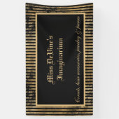 ビクトリアンブ動揺してラック&金ゴールドストライプカスタム 横断幕 (縦)