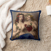 ビクトリアンプリントザパーティングリース手彩色 クッション (ブランケット)