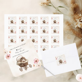 ビクトリアンベビーハリネズミ山花ベビシャワーズ スクエアシール