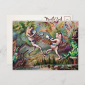 ビクトリアンボクシングフロッグスクリスマスハガキ ポストカード (正面/裏面)