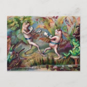 ビクトリアンボクシングフロッグスクリスマスハガキ ポストカード (正面)