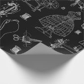 ビクトリアンマネキンアンティーク裁縫機黒 ラッピングペーパー (角)