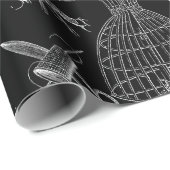 ビクトリアンマネキンアンティーク裁縫機黒 ラッピングペーパー (ロールコーナー)