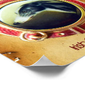 ビクトリアンミニチュアドッグポートレートアイリッシュグレイハウンド ポスター (角)