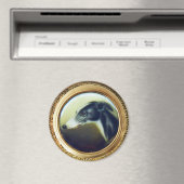 ビクトリアンミニチュアドッグポートレートアイリッシュグレイハウンド マグネット (インサイチュ (食洗機))