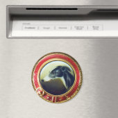 ビクトリアンミニチュアドッグポートレートアイリッシュグレイハウンド マグネット (インサイチュ (食洗機))