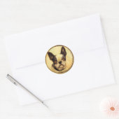 ビクトリアンミニチュアドッグポートレートフランスのブルドッグ ラウンドシール (封筒)