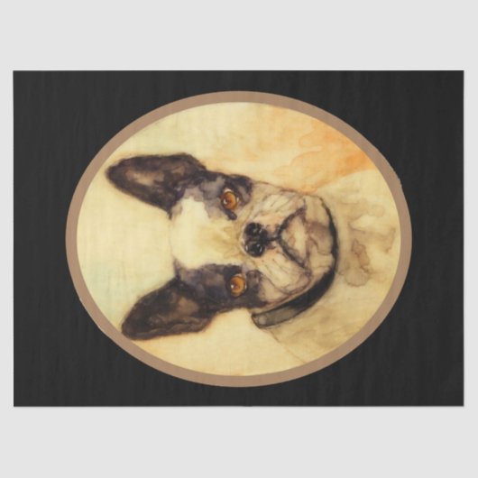 ビクトリアンミニチュアドッグポートレートフランスのブルドッグ 薄葉紙 (正面)