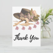 ビクトリアンリボンと花びら付き帽子 サンキューカード (スタンド正面)