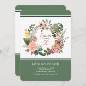 ビクトリアンリースの花の招待状 招待状 (正面/裏面)