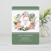 ビクトリアンリースの花の招待状 招待状 (スタンド正面)