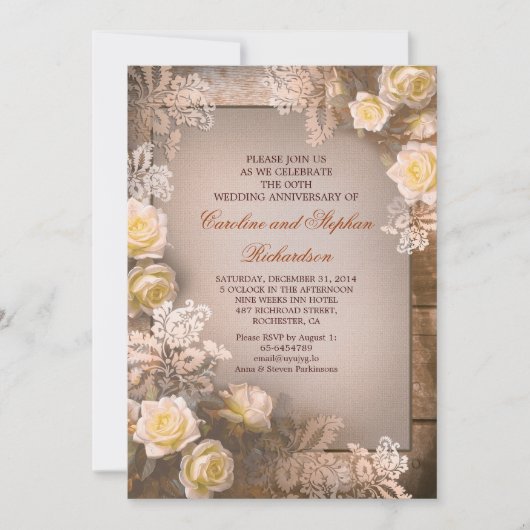 ビクトリアンローズ ヴィンテージ アニバーサリー インビテーション (正面)