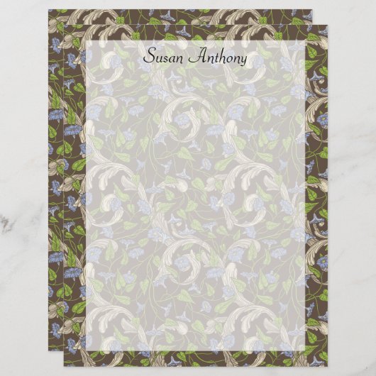 ビクトリアンヴィンテージアイビーつる植物フローリーズ紙 (正面/裏面)