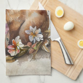 ビクトリアンヴィンテージイースターバニー&フラワーズキッチン キッチンタオル (四つ折り)