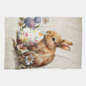 ビクトリアンヴィンテージイースターバニー&フラワーズキッチン キッチンタオル (横)