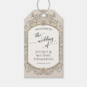 ビクトリアンヴィンテージエレガントバロックアイボリークリーム金ゴールド ギフトタグ (正面)