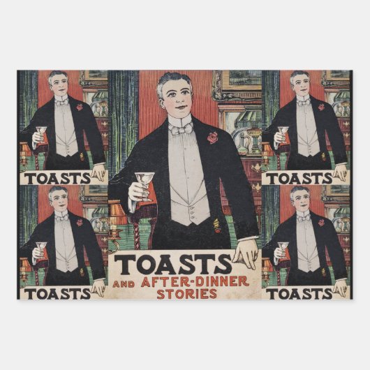 ビクトリアンヴィンテージカクテル文化 ラッピングペーパーシート (正面)