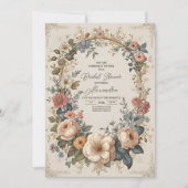 ビクトリアンヴィンテージガーデンフローラブライダルシャワー 招待状 (正面)