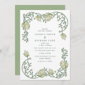 ビクトリアンヴィンテージガーデンフローラ結婚ズ 招待状 (正面/裏面)