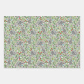 ビクトリアンヴィンテージグレイバニーラビットベ食べリー ラッピングペーパーシート (正面3)