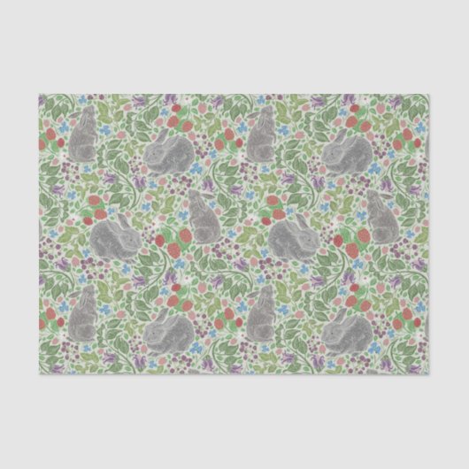 ビクトリアンヴィンテージグレイバニーラビットベ食べリー 薄葉紙 (正面)