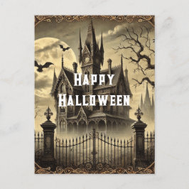 ビクトリアンヴィンテージハ幽霊のよく出るウスハッピーハローウィン シーズンポストカード