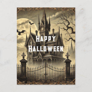 ビクトリアンヴィンテージハ幽霊のよく出るウスハッピーハローウィン シーズンポストカード