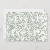 ビクトリアンヴィンテージフランスのRSVP Sage Green 結婚s 招待状 (裏面)
