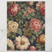 ビクトリアンヴィンテージフローラスクラップブック紙 (正面)