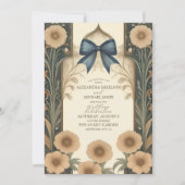 ビクトリアンヴィンテージフローラ結婚アールヌーボー 招待状 (正面)