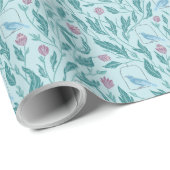 ビクトリアンヴィンテージブルーバードインガーデン結婚ライト ラッピングペーパー (ロールコーナー)