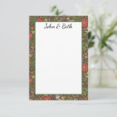 ビクトリアンヴィンテージレッドデイジーバードイングリッシュガーデン サンキューカード (スタンド正面)