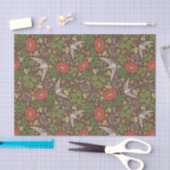 ビクトリアンヴィンテージレッドデイジーバードイングリッシュガーデン 薄葉紙 (クラフト)